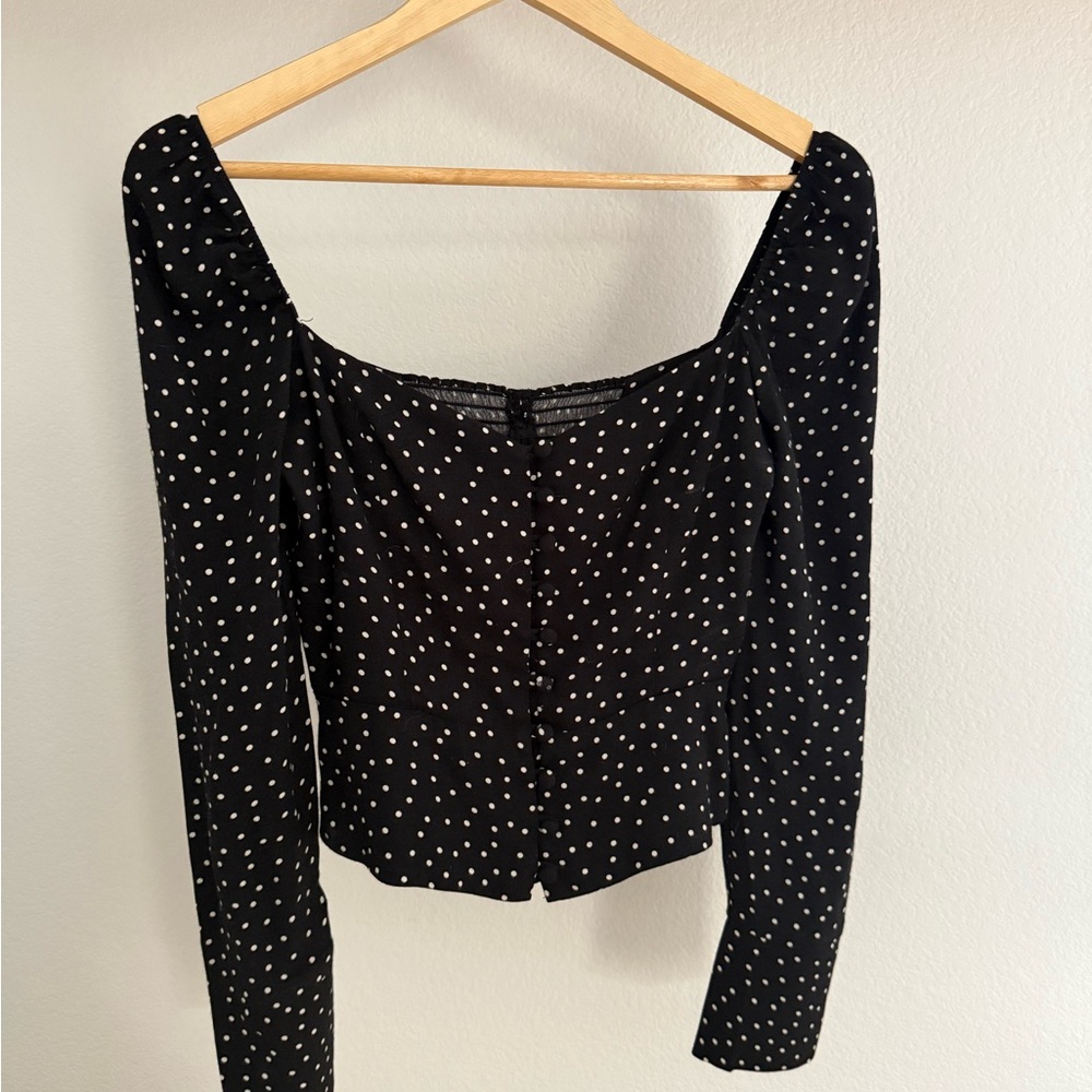 Reformation Black Polka Dot Women's Top